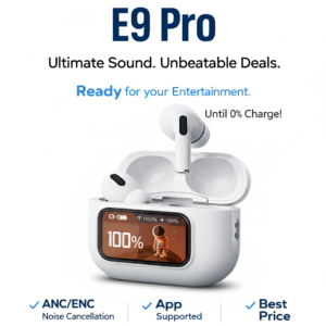 E9 Pro AirPods Touch with LED Display -  সাদা কালার
